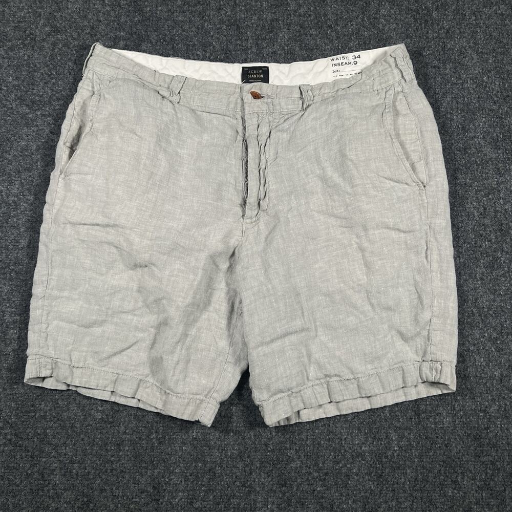 J Crew Stanton Shorts Men’s 34 8 Inseam Baird McNutt Irish Linen 100% Golf